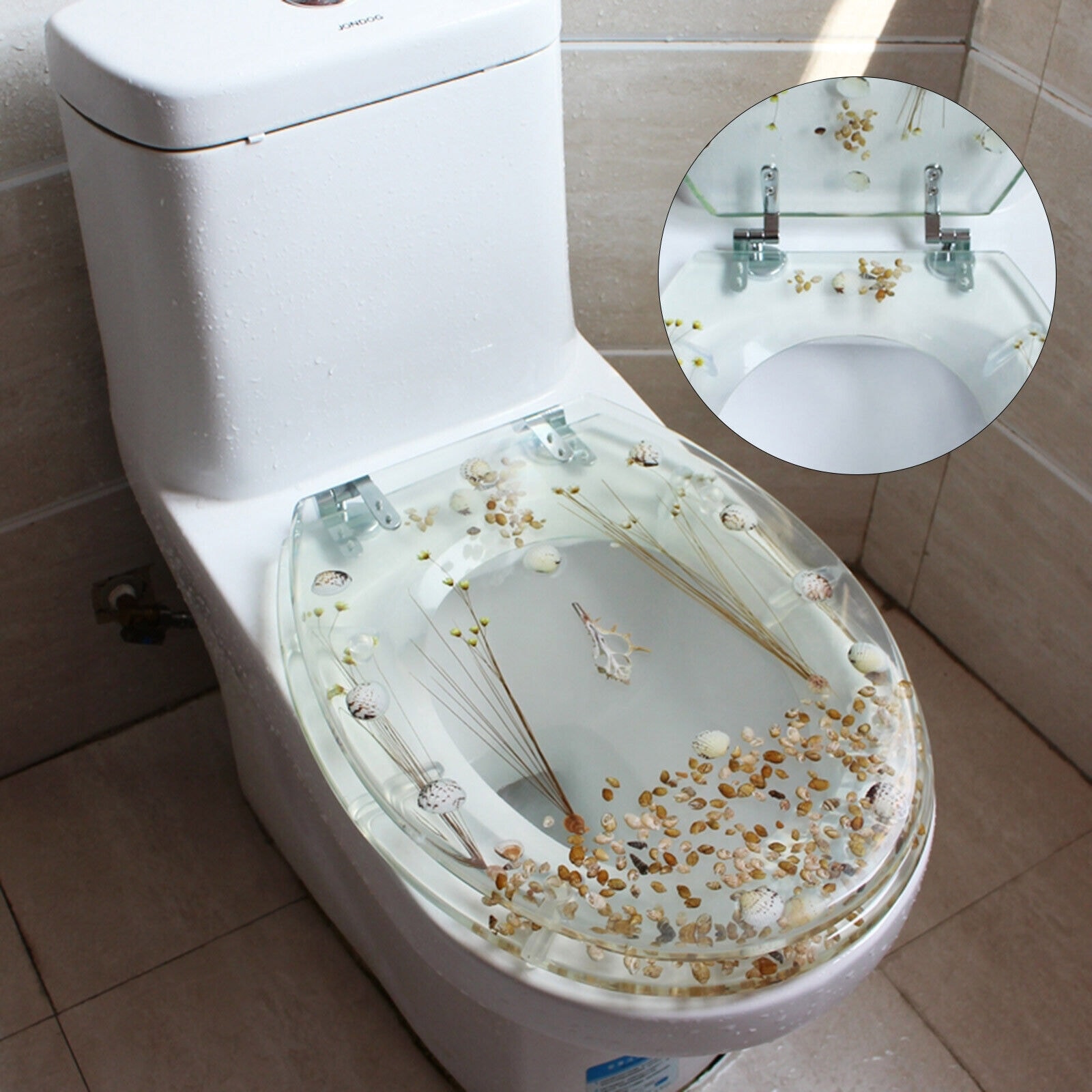 Transparent Resin Shell Polyresin Toilet Seat