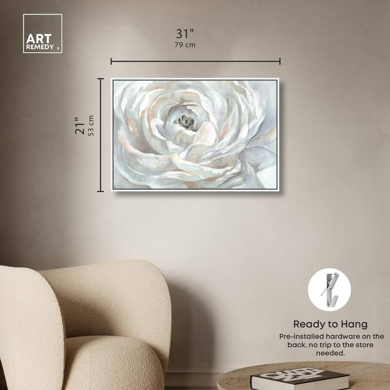 Powdery Peony Canvas by Art Remedy