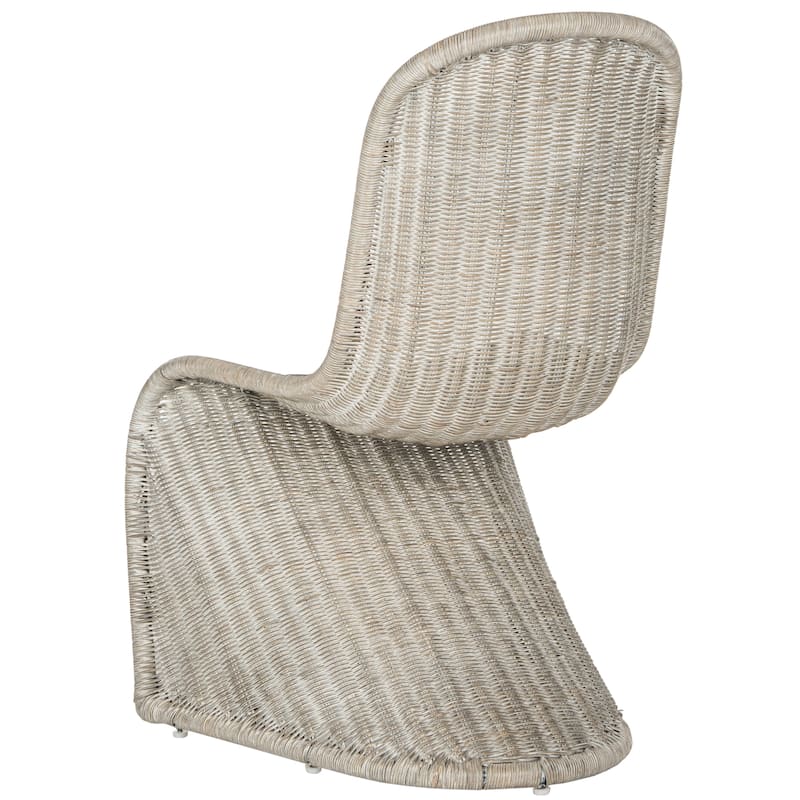 SAFAVIEH Baukje Grey Wicker Dining Chair (Set of 2) - 19Wx26Dx35H