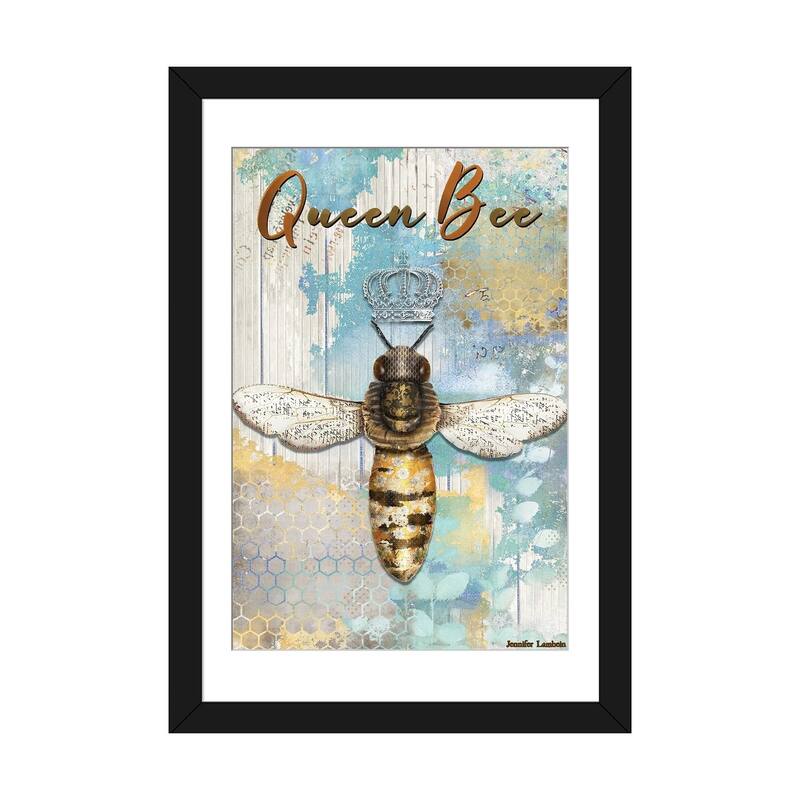 iCanvas "Queen Bee" by Jennifer Lambein - Black - 32x24x1