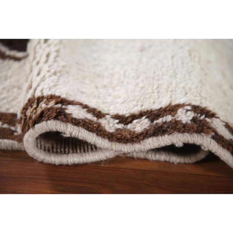 Plush Beige Turkish Anatolian Runner Rug Hand-knotted Wool Carpet - 3'7"x 11'2"
