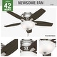 preview thumbnail 7 of 20, Hunter 42" Newsome Low Profile Ceiling Fan with LED Bowl Light Kit, Pull Chain - Transitional, Casual