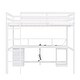 preview thumbnail 13 of 23, Wood Loft Bed with Multi-Storage Desk, Charging Station, LED Light, and Tray