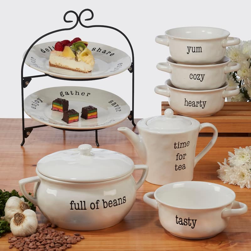 Certified International Just Words 84 oz. Bean Pot