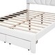 preview thumbnail 7 of 16, Chic Full Size LED Bed with Seashell Headboard and Dual Storage Drawers, White/Pink