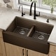 preview thumbnail 17 of 17, Karran Farmhouse Apron Front Quartz Double Bowl Kitchen Sink Kit