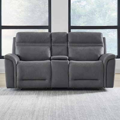 Liberty Furniture Cooper Power Loveseat with Console - Blue Gray - Width 79" x Depth 41" x Height 41"