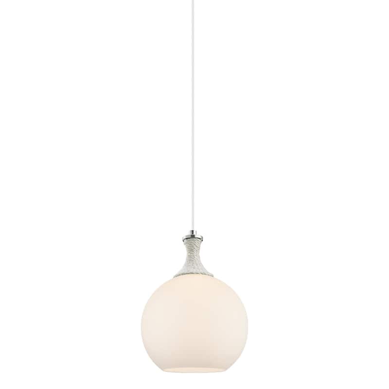 Innovations Lighting 415-1PR-14-10 Astor Pendant Astor 10" Wide - Satin Nickel / Matte White