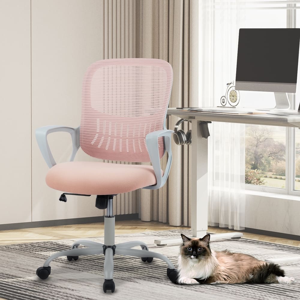 Home Office Computer Desk Chair, Ergonomic Managerial Executive Mid-Back Mesh Rolling Work Swivel Chairs