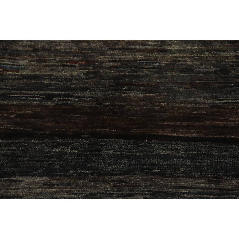 Vegetable Dye Wool Gabbeh Modern Area Rug Handmade Wool Carpet - 9' 7'' X 7' 11''