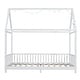 preview thumbnail 31 of 31, Solid Wood House Bed with Guardrail, LED and Roof for Kids, Boys and Girls