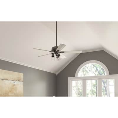 Hunter 52" Hartland Ceiling Fan with LED Light and Handheld Remote - Modern Farmhouse, Transitional