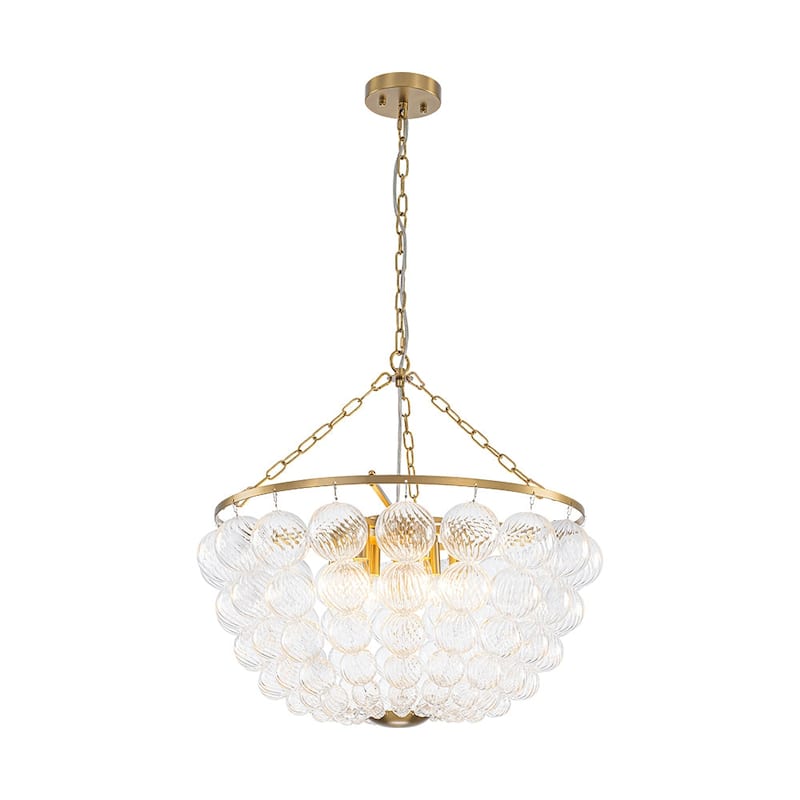 Modern Glam Bowl Twisted Glass Cluster Bubble Chandelier