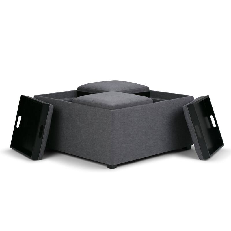 Square Coffee Table Storage Ottoman