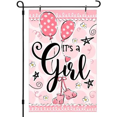 Made in USA Reversible Printed Garden Flag Outdoor Yard Décor It's a Girl by CounterArt® 12 x 18.25 inches