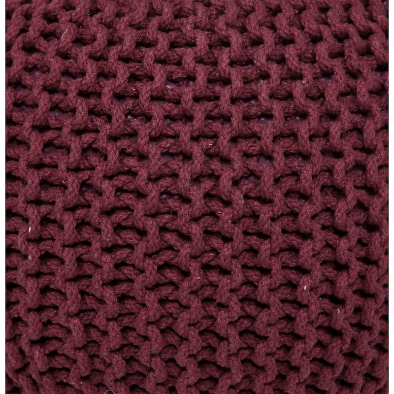 AANNY Designs Lychee Knitted Cotton Round Pouf Ottoman
