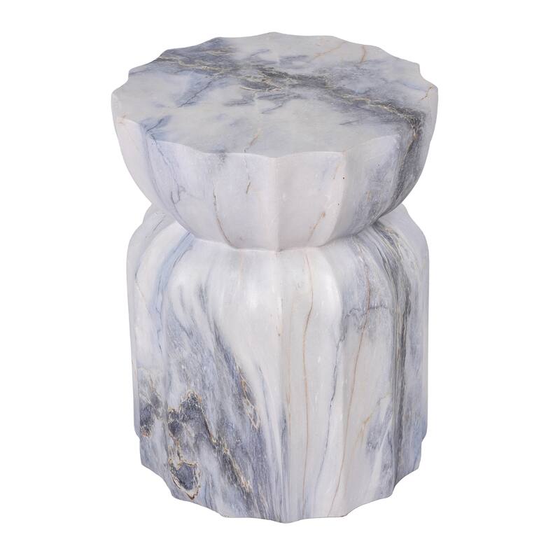 Christopher Knight Home - Modern Outdoor Lightweight Concrete Accent Side Table with Fluted Sculptural Hourglass Design