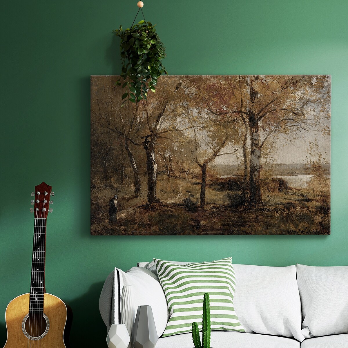 Vintage Landscape -DXCVII -Gallery Wrapped Canvas - Bed Bath