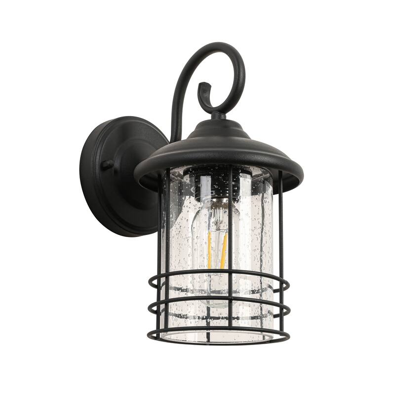 Matte Black Waterproof Outdoor Hardwired Wall Lantern Sconce