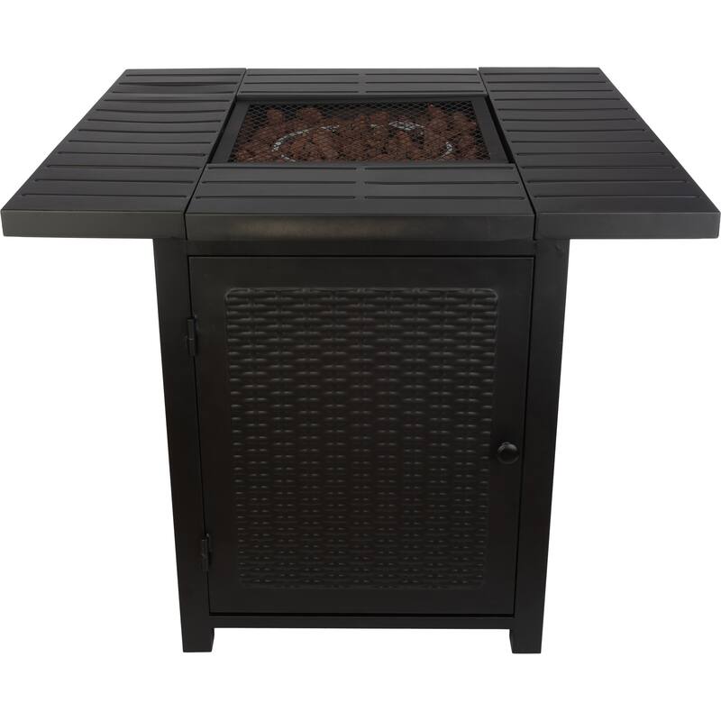 Pure Garden 30-Inch Propane Fire Pit - 50,000 BTU Outdoor Fire Table, Brown
