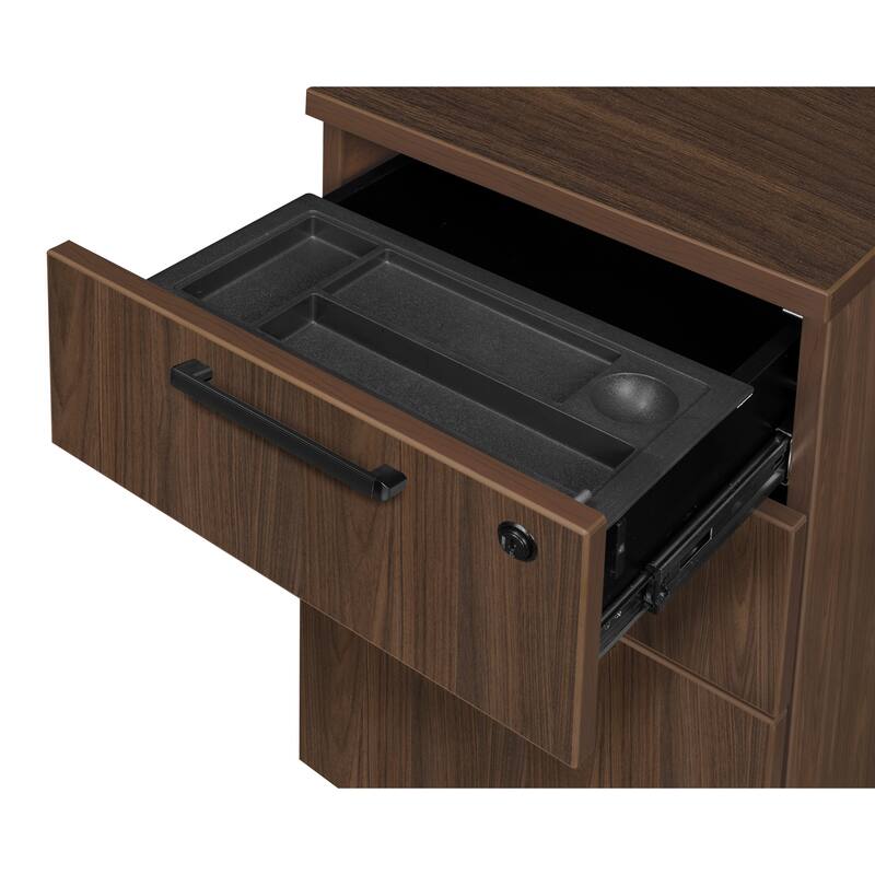 Legacy 66" Single Full Pedestal L-Desk with 47" Return
