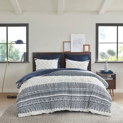 INK+IVY Mila 3 Piece Cotton Comforter Set with Chenille Tufting