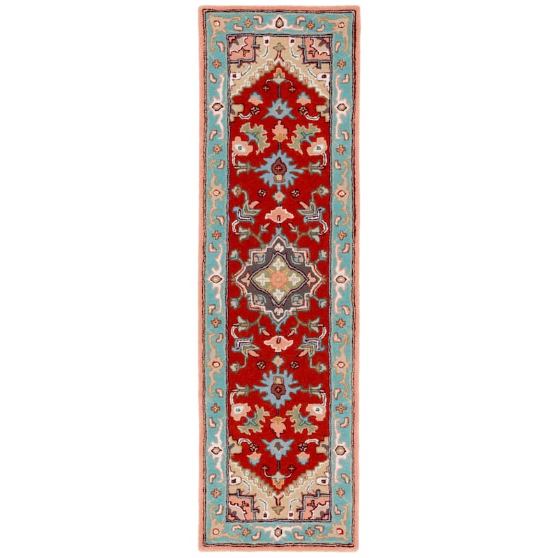 SAFAVIEH Handmade Heritage Carrol Traditional Oriental Wool Rug - 2'3" x 8' Runner - Red/Pink