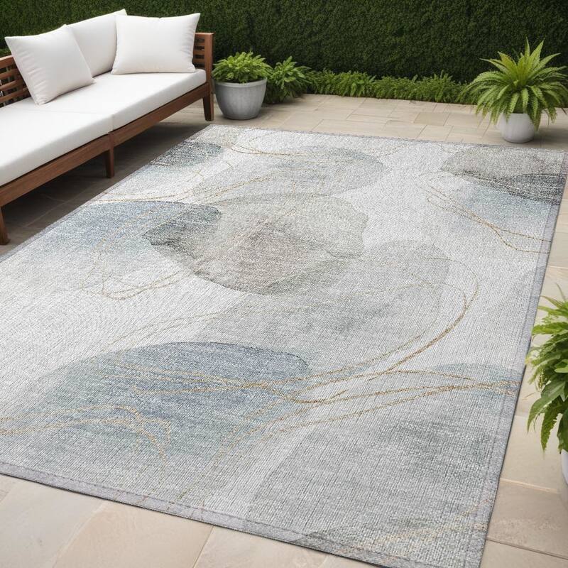 Bax Artistic Abstract Weather Resistant Sleek Contemporary Outdoor Rug - 5' X 8' - Multi