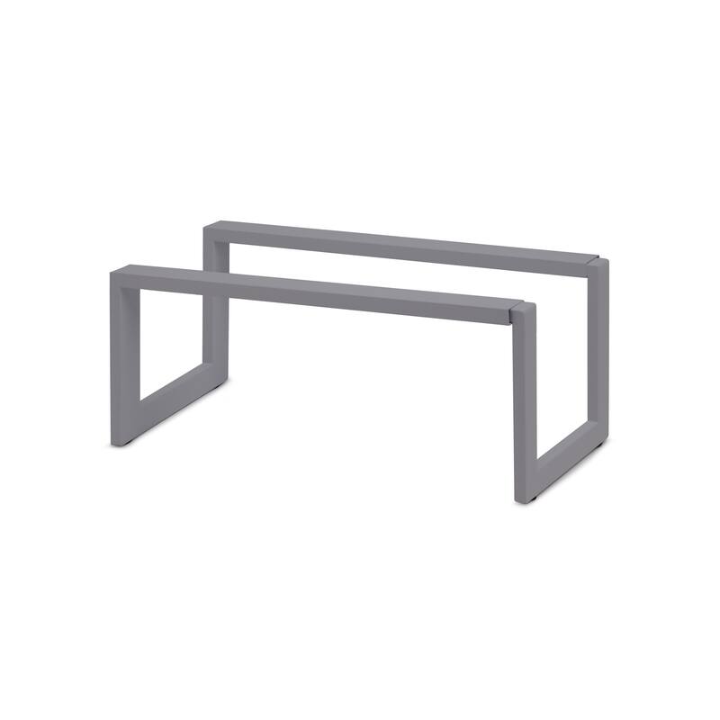Qualiazero Heavy Duty Steel Expandable Shoe Rack - 24" wide - Grey