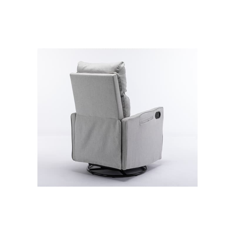 Cotton Linen Fabric Swivel Glider Recliner