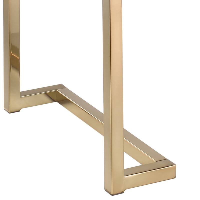 Boice Black Fabric & Champagne Finish Bench