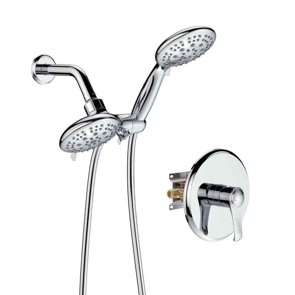 4.7 inch Wall-Mounted Round Shower System with Rough-in Valve
