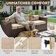 preview thumbnail 123 of 179, AOXUN Fire Pit Conversation Set Rattan Sofa Set Outdoor Furniture With Cushions
