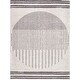 preview thumbnail 13 of 34, Livabliss Scandinavian Fossay Shag Stripe Washable Area Rug Light Beige/ Charcoal - 2' x 2' 11"