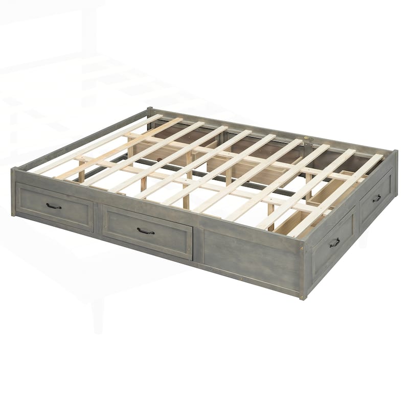 Sophisticated Platform Bed with Abundant Storage and Stylish Design