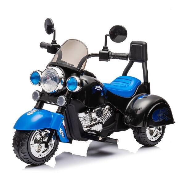 slide 2 of 29, Kids Ride On Motorcycle Toy,3-Wheel Chopper Motorbike with LED Colorful Headlights Horn,6V Battery Powered Riding on Motorcycle Blue