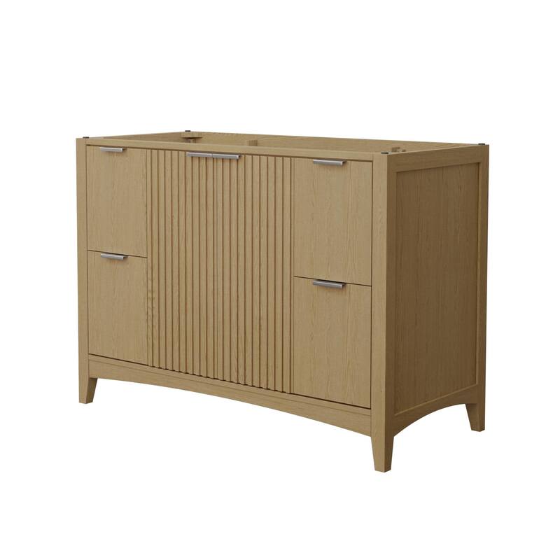 Wyndham Collection WCF9191-48S-CXSXXMXX Palmilla 48" Single Free - Natural Oak / Brushed Nickel Hardware