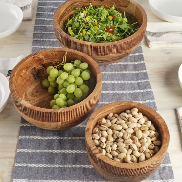 Fitz and Floyd Caleb Natural Set of 3 Serving Bowls