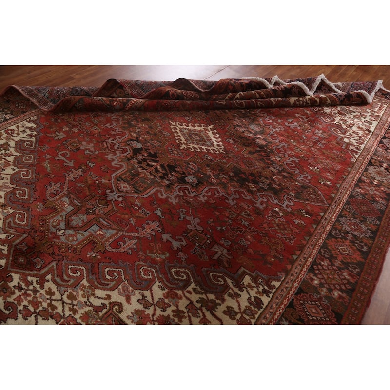 Vintage Geometric Heriz Persian Traditional Area Rug Wool Hand-knotted - 8'5" x 11'1"