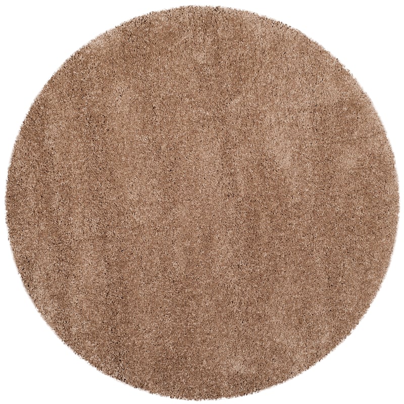 SAFAVIEH, Milan Shag Afton 2-inch Thick Area Rug - 5'1" Round - Dark Beig