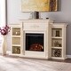 preview thumbnail 6 of 9, SEI Furniture Forbes 70-inch Ivory Electric Fireplace Brick Accent Firebox
