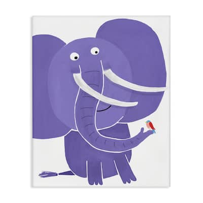 Stupell Elephant & Bird Friends Canvas Wall Art Design By Carla Daly