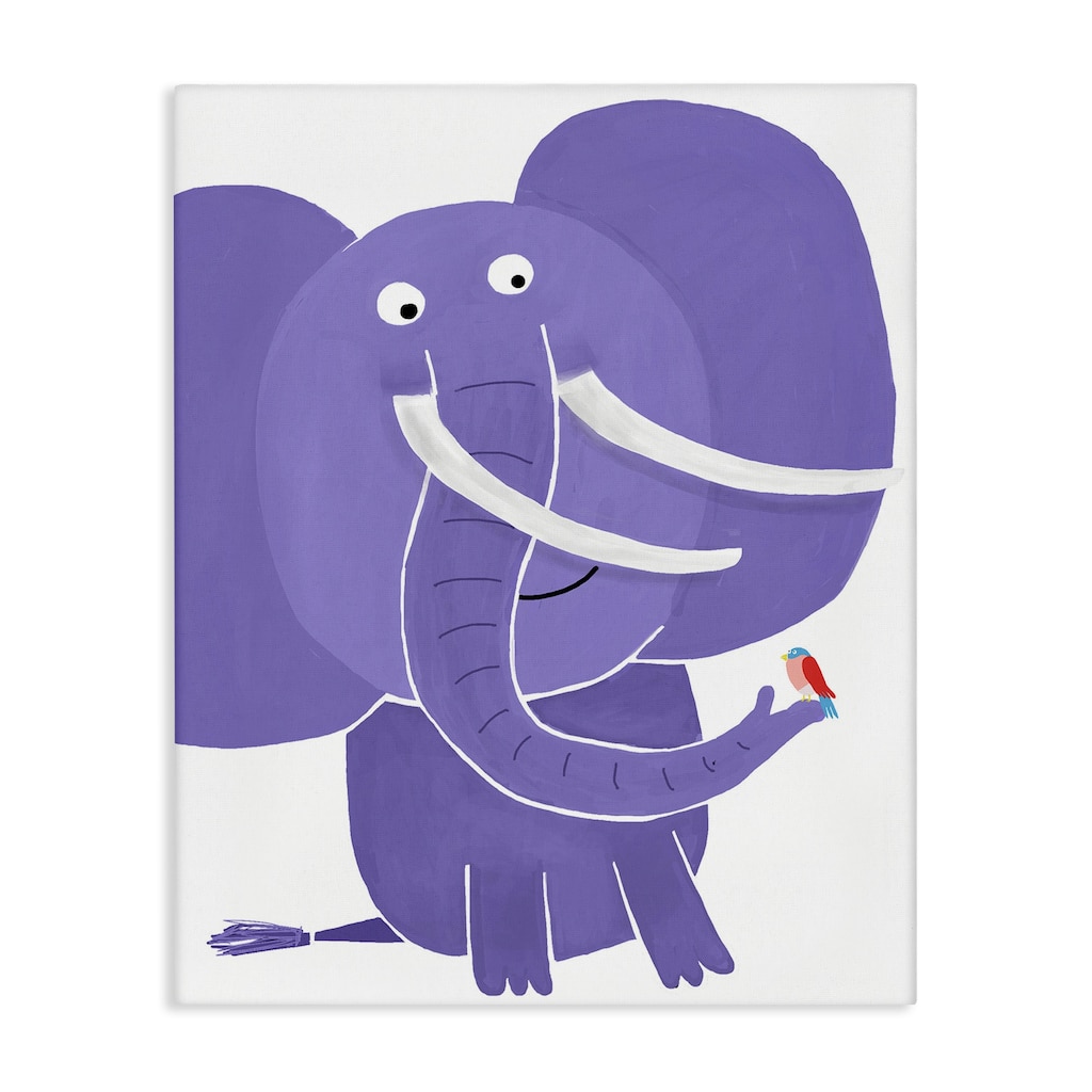 Stupell Elephant & Bird Friends Canvas Wall Art Design By Carla Daly