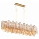 preview thumbnail 4 of 3, Addis 14 Light Aged Brass Chandelier - 51.75"W x 14.25"H x 14"D