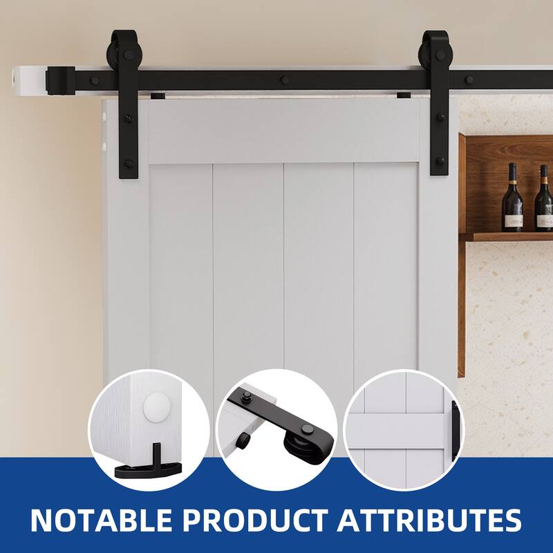 30''/36''/48'' x 84'' Manufactured Wood PVC Paneled Barn Door with Installation