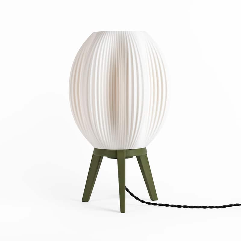 Wavy 16.5" Modern Contemporary Plant-Based PLA 3D Printed Dimmable LED Table Lamp, by JONATHAN Y