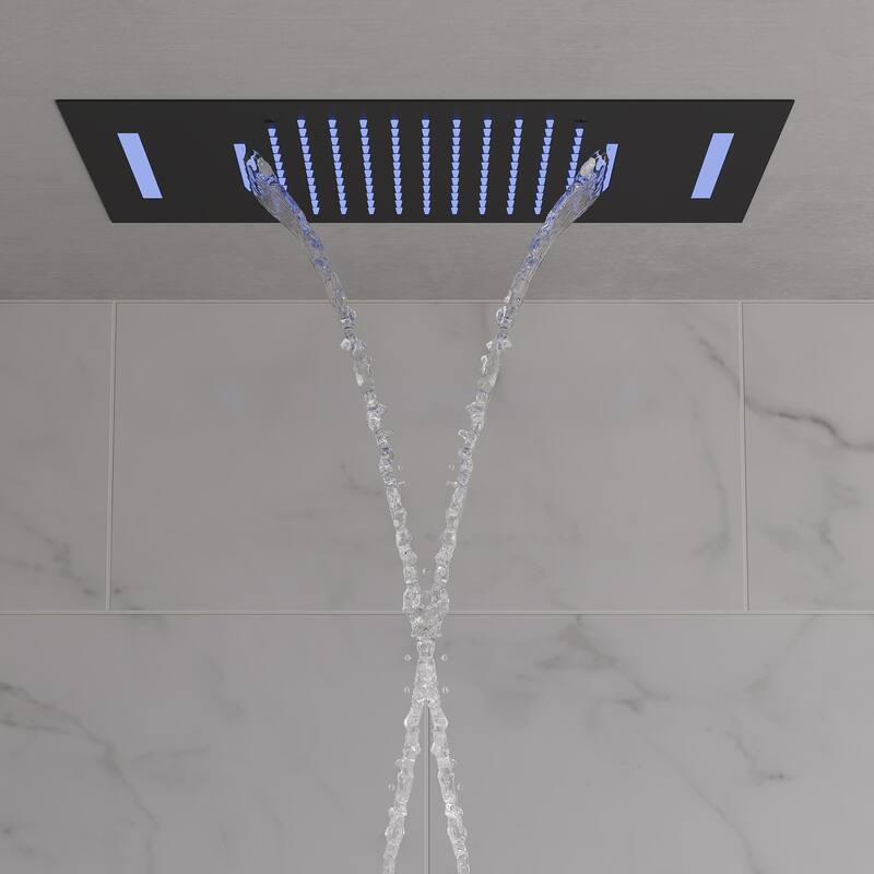 Multi-Function Thermostatic Shower System – Rainfall, Waterfall, Body Jets & LED Smart Control - 15*23