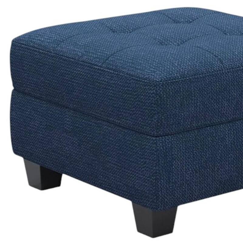HomeRoots 26" Light Gray and Black Linen Tufted Storage Ottoman
