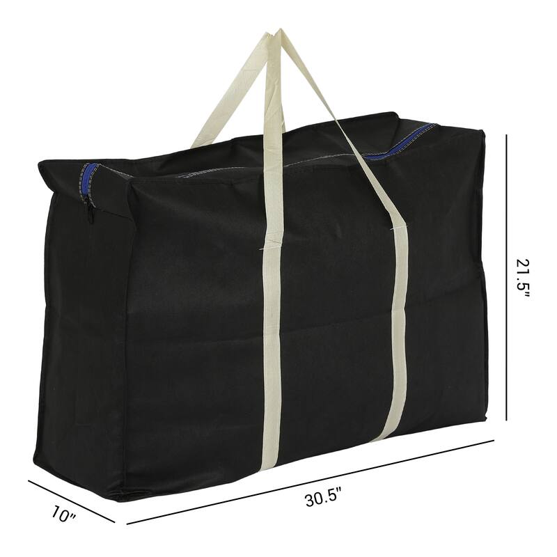 1 Pack Clothes Storage, Foldable Storage Bags, Moving Bags for Organizing Bedroom, Clothing, Closet Organizer with Handles - Black - 31*22*10in
