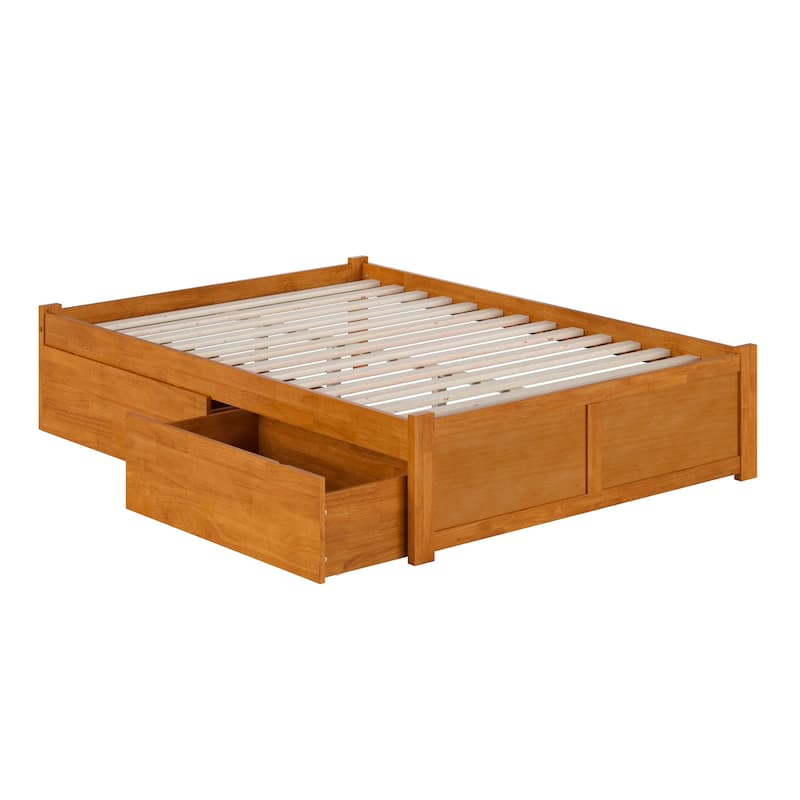 Concord Platform Bed with Footboard and Storage Drawers